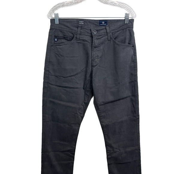 AG Adriano Goldschmied Everett Pants Slim Straight Raw Hem Gray Men Size 30Wx31L - Picture 2 of 7
